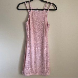 Size 4 Guess Pink lace dress with spaghetti straps
